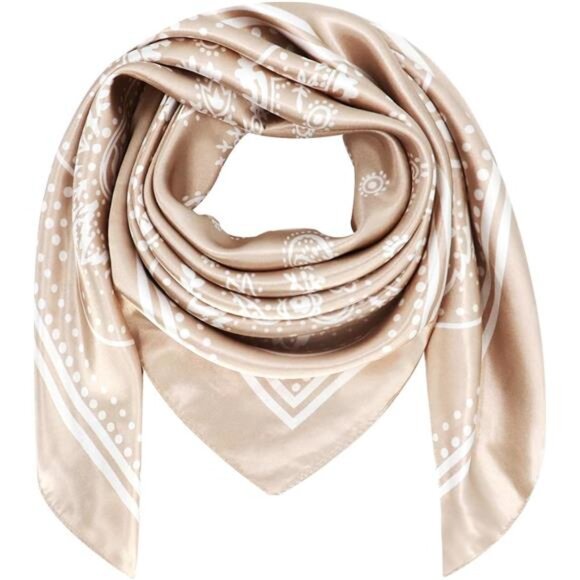 35" Square Silk Like Head Scarf - Women's Fashion Silk Feeling Scarf - Picture 5 of 5